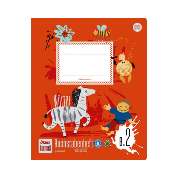 10 Stück Staufen Buchstabenheft B2 060551065 URSUS Formati, Lineatur 6 / liniert / keine, Quart, 80g, rot, 14 Blatt / 28 Seiten 9002244874738 Sta