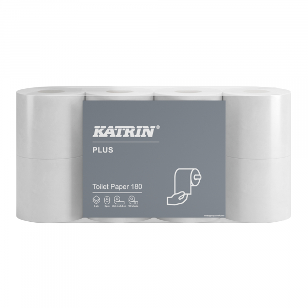 6414301087693 - Toilettenpapier Plus Toilet Paper 180 ohne 87709 3-lagig weiß 180 Blatt   Rolle 6414301087693 8 Rolle