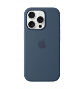 Silikon Case Handy-Cover für Apple iPhone 16 Pro denim