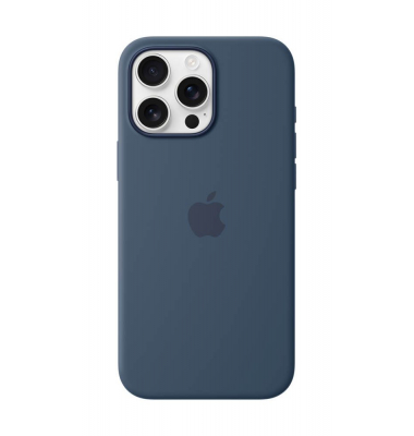 Silikon Case Handy-Cover für Apple iPhone 16 Pro Max denim
