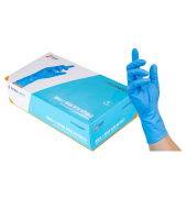 Einweghandschuhe HIGH RISK NITRILE, Nitril, lebensmittelecht, blau, Größe 9 / L,