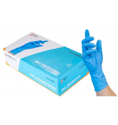 Einweghandschuhe HIGH RISK NITRILE, Nitril, lebensmittelecht, blau, Größe 10 / XL,