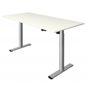 Schreibtisch Move 1 base, elektrisch höhenverstellbar, 73-123cm (H), 160x80cm (BxT), rechteckig, weiß / silber