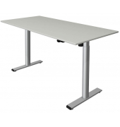 Schreibtisch Move 1 base, elektrisch höhenverstellbar, 73-123cm (H), 160x80cm (BxT), rechteckig, lichtgrau / silber