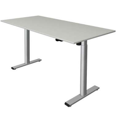Schreibtisch Move 1 base, elektrisch höhenverstellbar, 73-123cm (H), 160x80cm (BxT), rechteckig, lichtgrau / silber