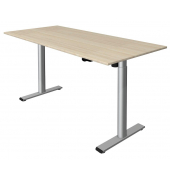 Schreibtisch Move 1 base, elektrisch höhenverstellbar, 73-123cm (H), 160x80cm (BxT), rechteckig, ahorn / silber