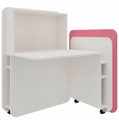 Sekretär FLATup 4260743068989, 126cm (H), 107x41,5-91cm (BxT), rechteckig, weiß / diamantweiß