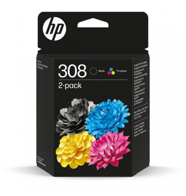 308 (6L6S6UE) schwarz, cyan, magenta, gelb Druckerpatrone, 2er-Set 308 (6L6S6UE) schwarz, cyan, magenta, gelb Druckerpatrone, 2er-Set