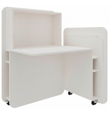 Sekretär FLATup 4260743068903, 126cm (H), 107x41,5-91cm (BxT), rechteckig, weiß / diamantweiß