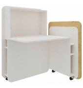 Sekretär FLATup 4260743068934, 126cm (H), 107x41,5-91cm (BxT), rechteckig, weiß / diamantweiß
