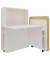 Sekretär FLATup 4260743068934, 126cm (H), 107x41,5-91cm (BxT), rechteckig, weiß / diamantweiß