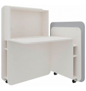 Sekretär FLATup 4260743068972, 126cm (H), 107x41,5-91cm (BxT), rechteckig, weiß / diamantweiß