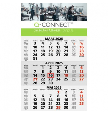 Dreimonatskalender 70290, 1Seite / 3Monate, 30x48,5cm (30x48,5cm), 2025