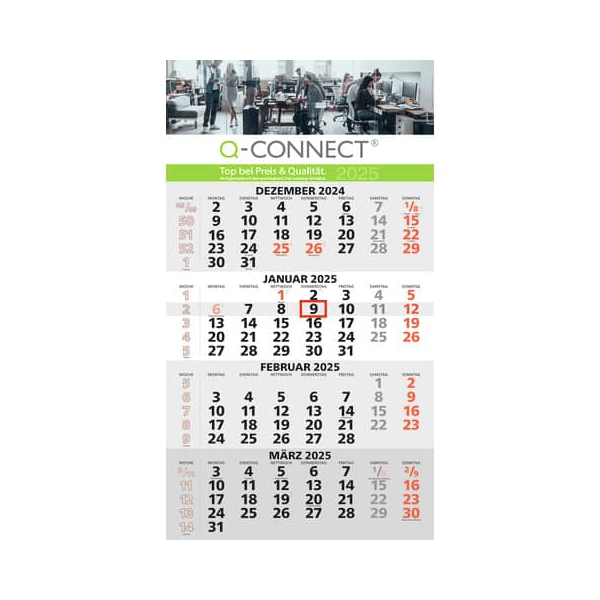 9004546557937 - Viermonatskalender 70291 4 Monate   1 Seite 30x42cm (30x42cm) 2024 9004546557937 Q-connect