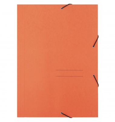 Eckspannmappe 125208520 orange Karton 390g, mit 3 Einschlagklappen