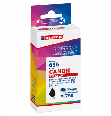 Tintenpatrone 18-636 wie Canon PG-560XL sw Tintenpatrone 18-636 wie Canon PG-560XL sw