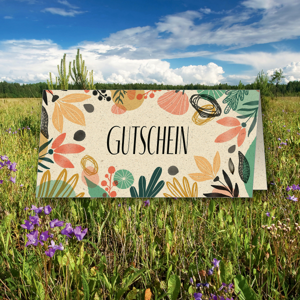 8 Stück Sigel Gutschein-Karten Colorful plants -  DIN lang - 10 Karten inkl. transparente Umschläge 4004360785221 Sigel