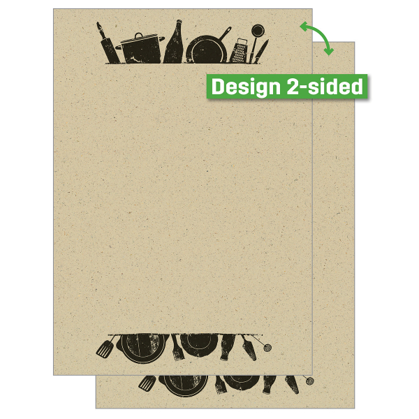 7 Stück Sigel Briefpapier DP617, beige/schwarz, Kochutensilien, A4, 100g 4004360785412 Sigel