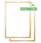 Motivpapier DP614, weiß/goldgelb, Pinselstrichrahmen, A4, 200g