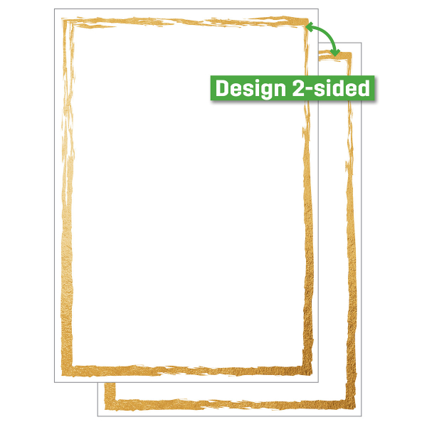 6 Stück Sigel Briefpapier DP614, weiß/goldgelb, Pinselstrichrahmen, A4, 200g 4004360785450 Sigel