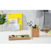 Zubehörablage - Bambus, Einleger aus recyceltem PET - beige - 24,5 x 2,5 cm