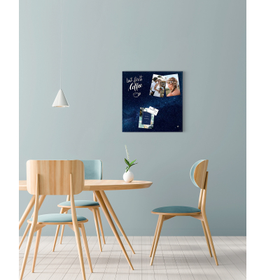 Glas-Magnettafel Artverum - Design Galaxy - 48 x 48 cm - blau - Sicherheitsglas (ESG) - SGS-geprüft