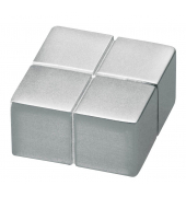 BA195 SuperDym-Magnet C10 "Extra-Strong" - bis zu 13 Bl. (A4, 80g/m²) - Cube-Design - 20x20 mm - silber - 1 Stück