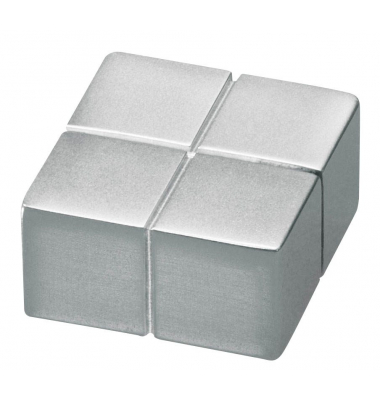 BA195 SuperDym-Magnet C10 "Extra-Strong" - bis zu 13 Bl. (A4, 80g/m²) - Cube-Design - 20x20 mm - silber - 1 Stück