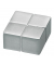 BA195 SuperDym-Magnet C10 "Extra-Strong" - bis zu 13 Bl. (A4, 80g/m²) - Cube-Design - 20x20 mm - silber - 1 Stück