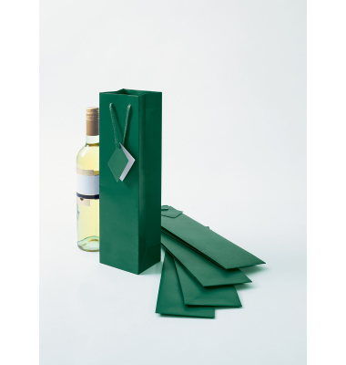 Geschenktasche GT502, allgemein, Bottle, Kunststoffkordel, Geschenkanhänger, 10cm x 35cm
