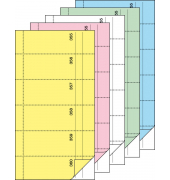 Bonbuch, 5x 360 Abrisse, 5 Farben sortiert, 105x200 mm, mit Blaupapier, 2 x 60 Blatt