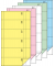 Bonbuch, 5x 360 Abrisse, 5 Farben sortiert, 105x200 mm, mit Blaupapier, 2 x 60 Blatt