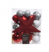 Weihnachtskugeln Mix 23324 bruchfest glitter 33St
