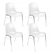 4 Nowy Styl Schalenstühle Beta weiß Kunststoff