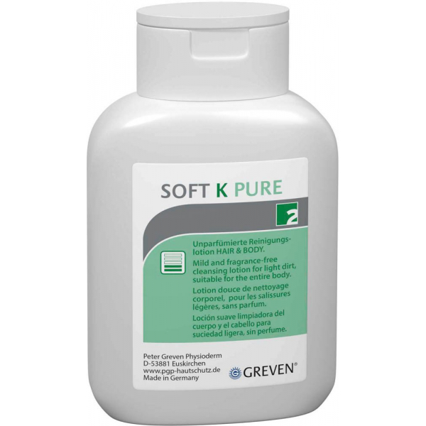 4260029175127 - Peter Greven GREVEN® SOFT K PURE Reinigungslotion unparfümiert Bei leichten bis mittleren Verschmutzungen 250 ml - Flasche 4260029175127 - Peter Greven GREVEN® SOFT K PURE Reinigungslotion unparfümiert Bei leichten bis mittleren Verschmutzungen 250 ml - Flasche