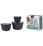 Frischhaltedosen Cirqula rund schwarz nordic black 0,5/1,0/2,0 Liter 3er Set 