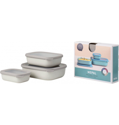Frischhaltedose Cirqula 7 cm hoch weiß nordic white im SET 0,5/1,0/2,0 Liter BPA Frei