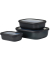 Frischhaltedose Cirqula 7 cm hoch schwarz nordic black im SET 0,5/1,0/2,0 Liter BPA Frei