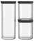 Vorratsdosen-Set Modula 11,416,822,2 cm hoch transparent 1,01,52,0 l, 1 Set