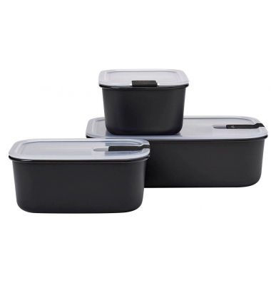 Frischhaltedosen-Set EasyClip hoch schwarz 2x 0,7 l und 1x 1,5 l, 1 Set