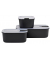 Frischhaltedosen-Set EasyClip hoch schwarz 2x 0,7 l und 1x 1,5 l, 1 Set