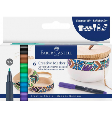 Lackmarker Fairy forest, 160708, Etui, 6-farbig sortiert, 1,5mm Rundspitze