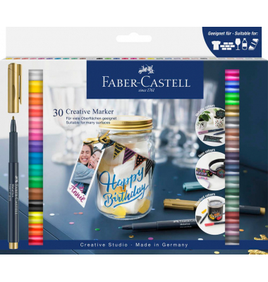 Lackmarker 160730, Etui, 30-farbig sortiert, 1,5mm Rundspitze