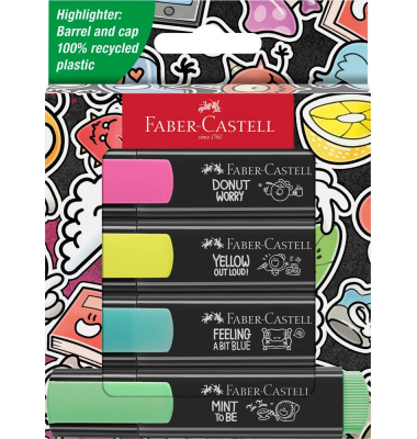 Textmarker Graffiti, 254690, Etui, farbig sortiert (neon pink/neon gelb/t&uuml;rkis/hellgr&uuml;n), 1-5mm Keilspitze