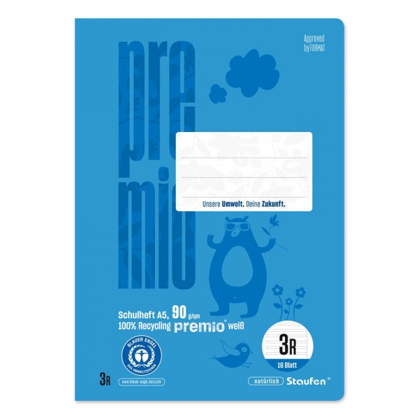 9001939837270 - Schulheft 040780033 Premio Lineatur 3R A5 90g hellblau 9001939837270 Staufen 9001939837270 - Schulheft 040780033 Premio Lineatur 3R A5 90g hellblau 9001939837270 Staufen