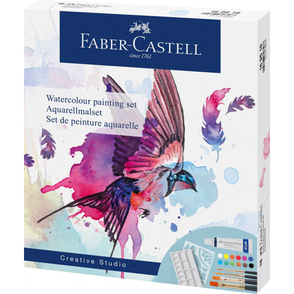 4005401696186 - Aquarell Bastelfarben-Set farbsortiert 12 Tuben 50 ml Tuben 4 Synthetik-Pinsel 1 Schablone und 1 Mischpalette ml 4005401696 12 Mill 4005401696186 - Aquarell Bastelfarben-Set farbsortiert 12 Tuben 50 ml Tuben 4 Synthetik-Pinsel 1 Schablone und 1 Mischpalette ml 4005401696 12 Mill