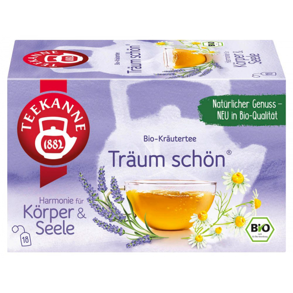 Teekanne Tee Träum schön 7994, Kamille, Melisse, Pfefferminze, Passionsblumenkraut, Salbei, Lavendelblüte, Beutel 4009300020820 Teekanne 18 Stück