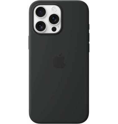 Silikon Case Handy-Cover für Apple iPhone 16 Pro Max schwarz