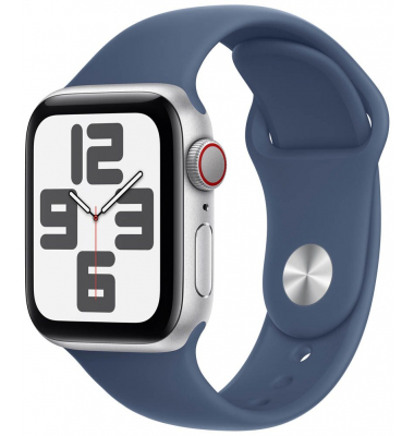 Watch SE 40 mm Aluminium (GPS+Cellular) Sportarmband ML  denim, silber