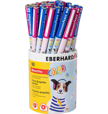 Bleistift-Set COLORI im K&ouml;cher, 510555, H&auml;rte B, 4mm, farbig sortiert